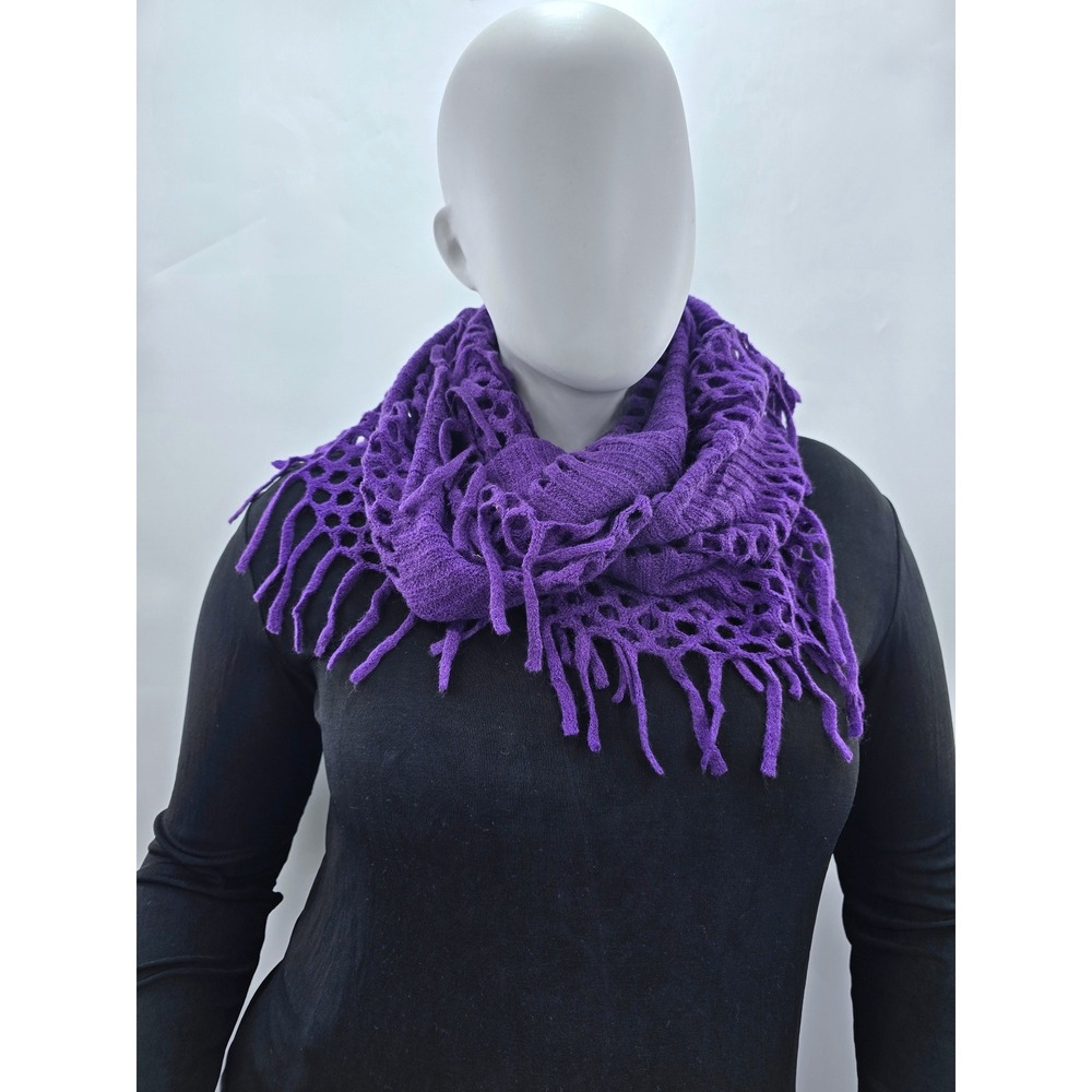Purple Y2K Scarves Resort Whimsy Goth Cottage Fairy Fringe Infinity Scarf OS